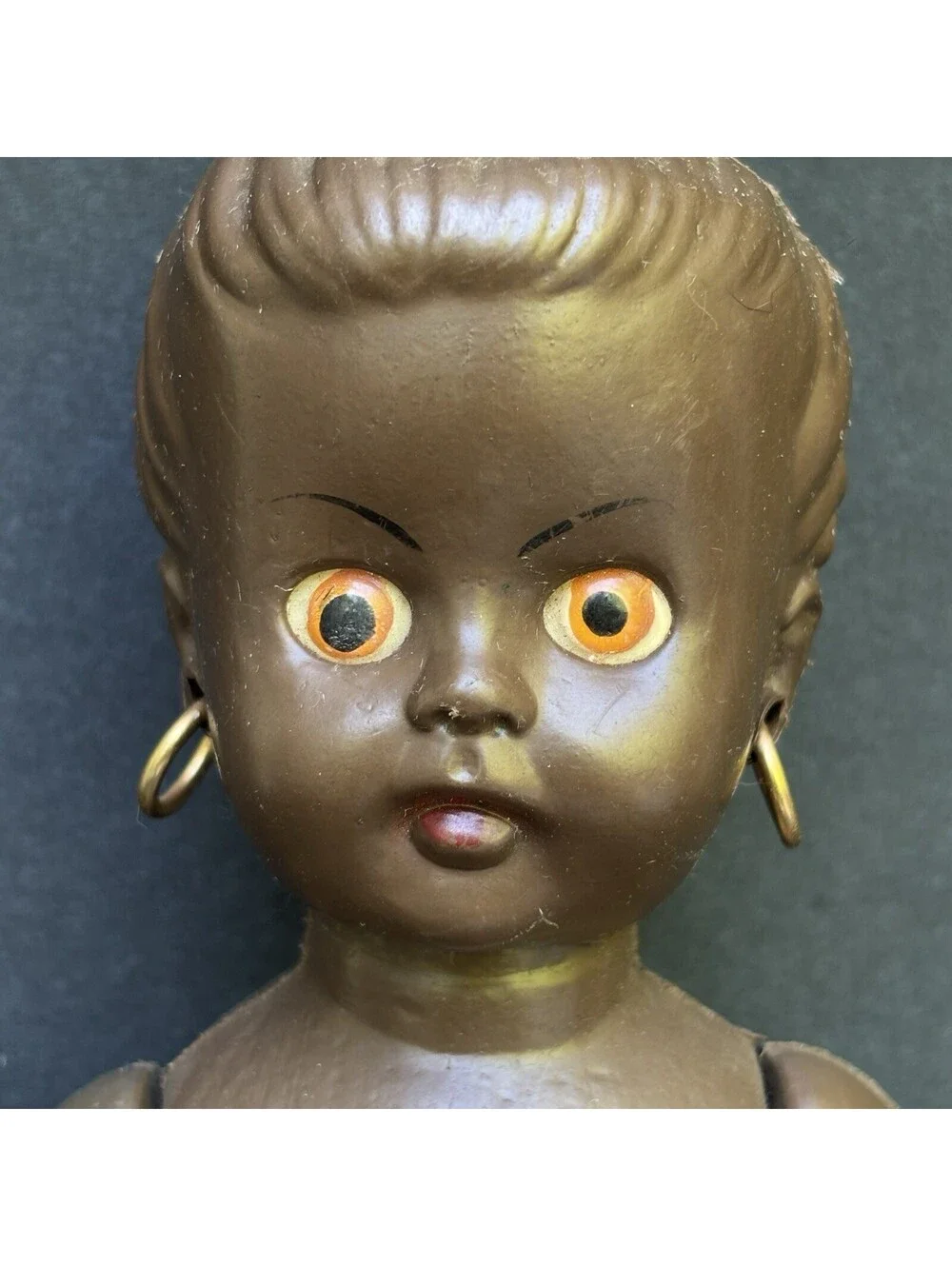 Vintage African American Plastic Girl Doll 11.5” VIDEO Noise Maker doesn't work